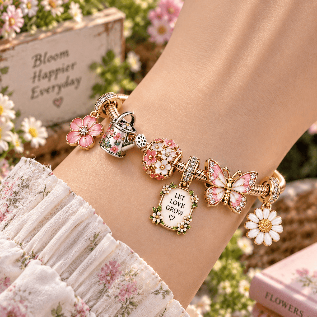 FLGD Gold Charm Bracelet Set PTT