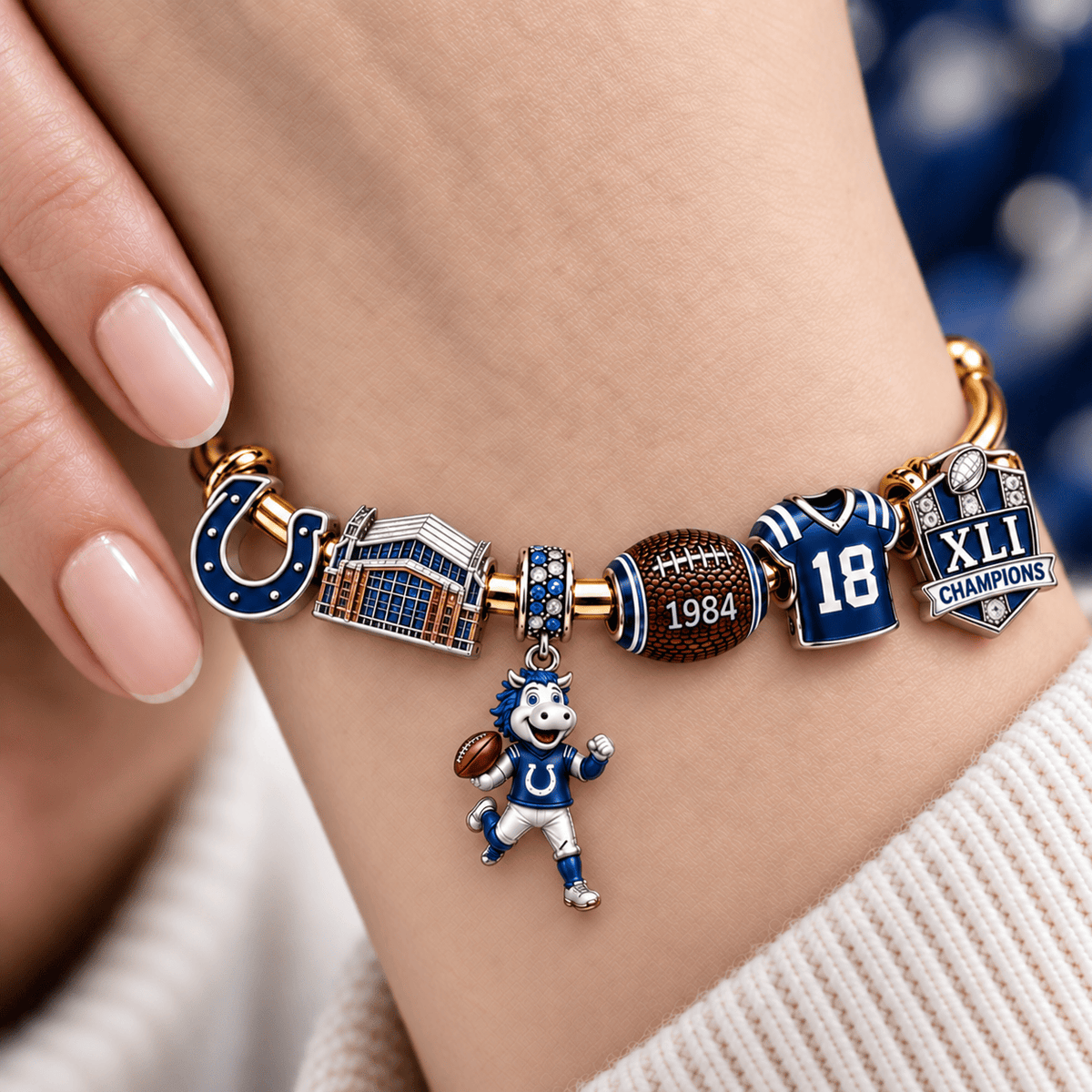 IDC Silver Charm Bracelet Set NTVA
