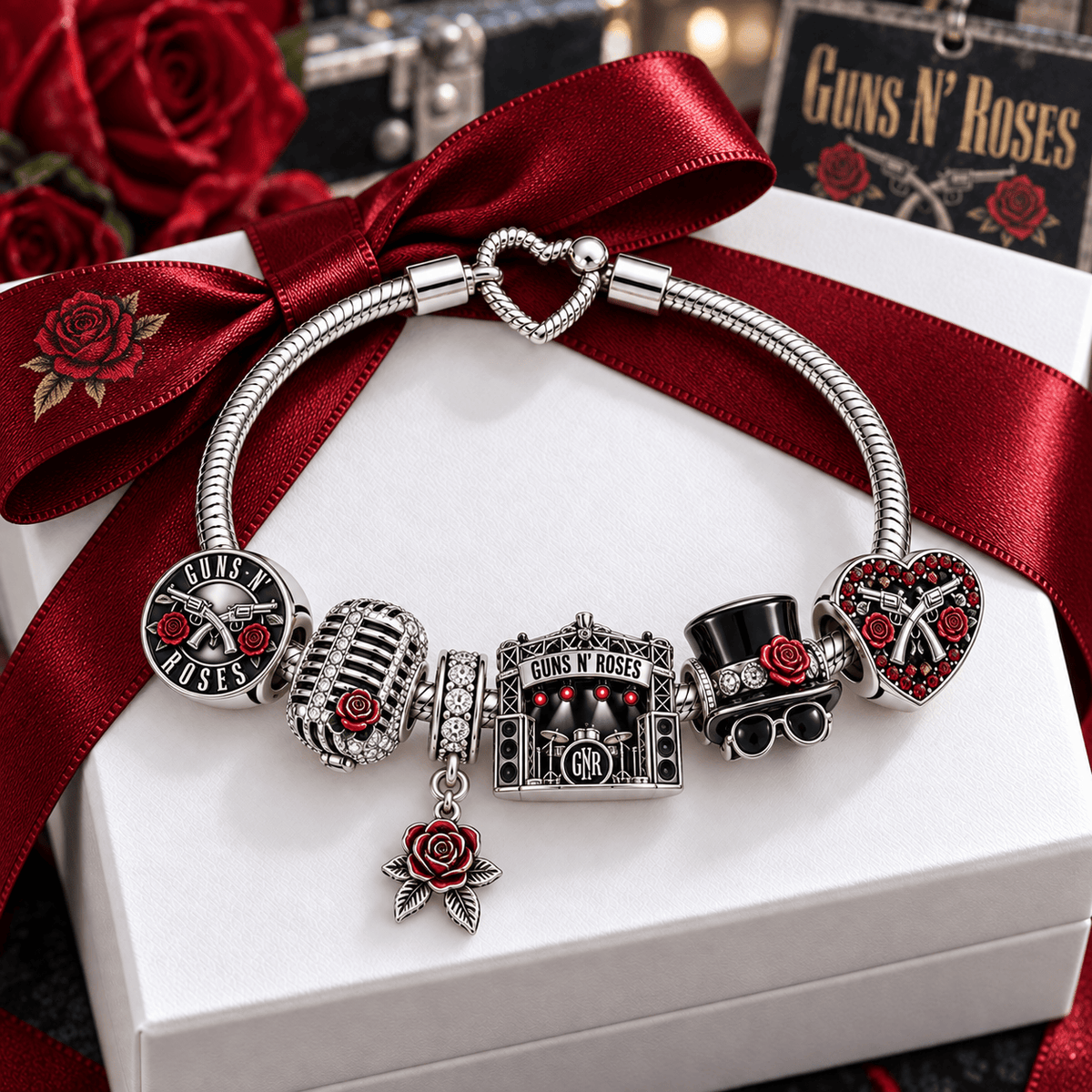 GNR Silver Charm Bracelet Set VTH