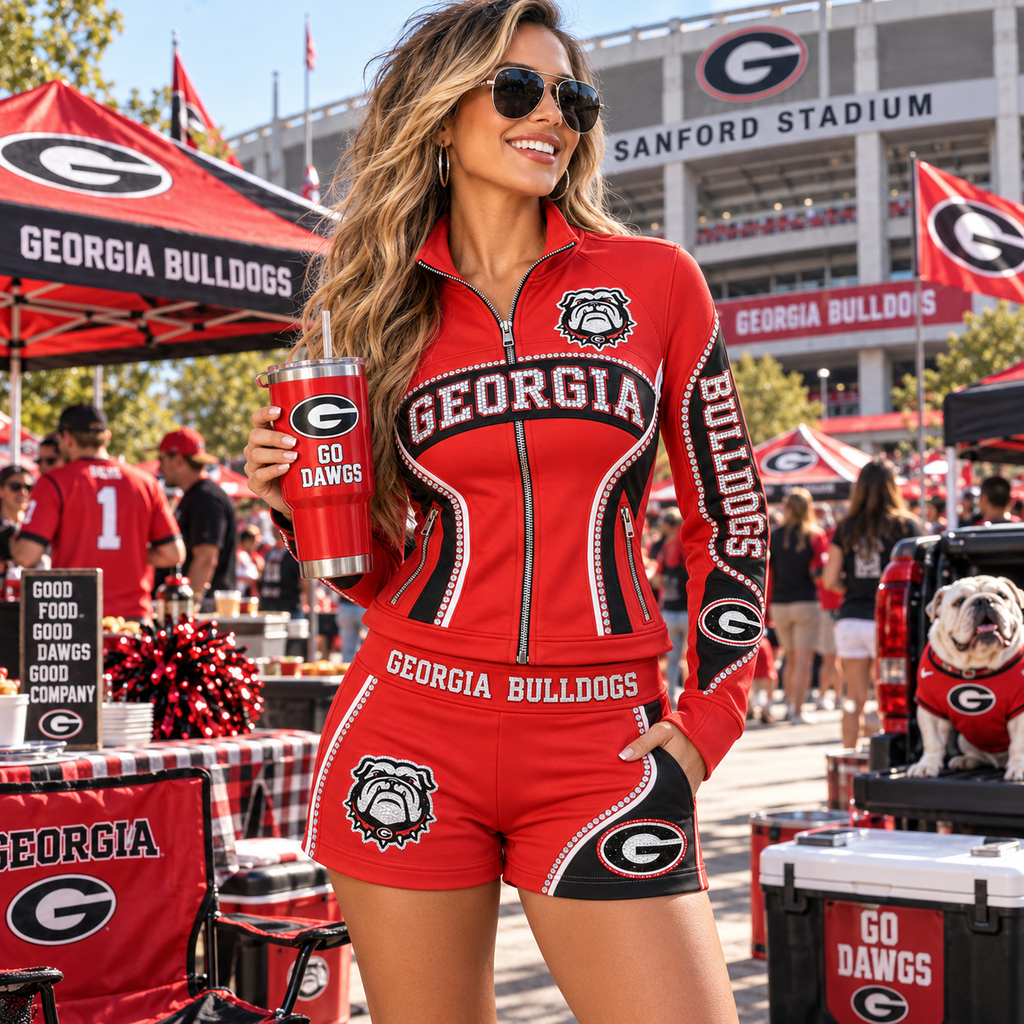 GGBD Women’s Zip-Up Jacket & Shorts Set NTKO
