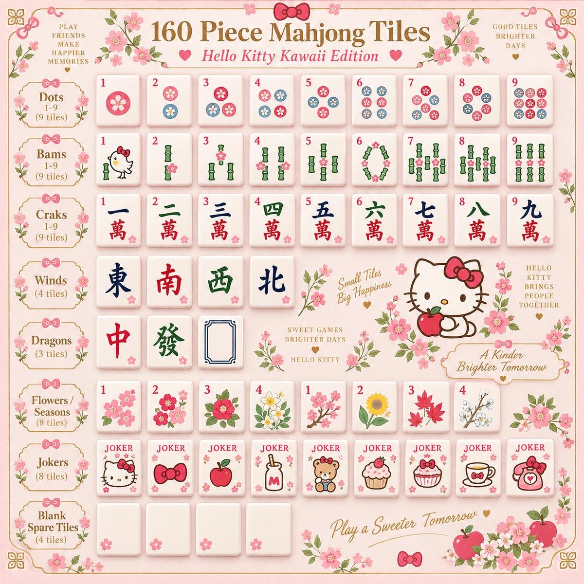 Premium HLKT Mahjong Tiles Set TNSM