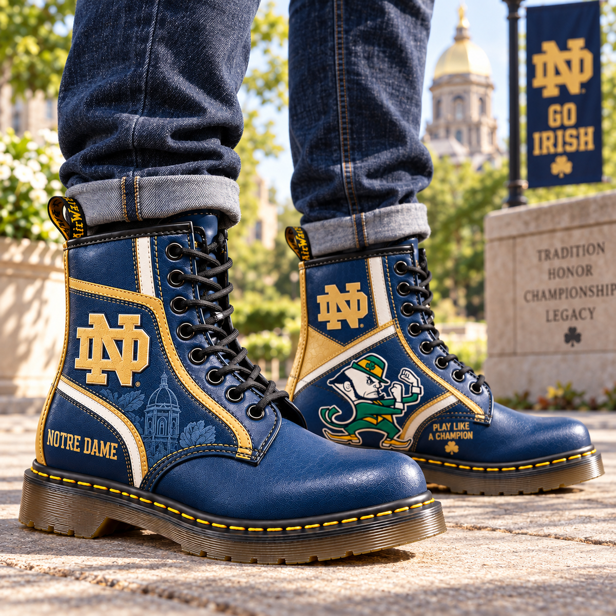 NDFI Premium Leather Lace-Up Boots LNTH