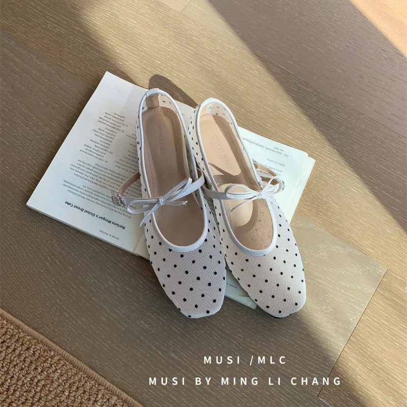 Women's Slip-on Ballet Flats Fashionable 2026New Style Women's Dance Shoes Summer Square Toe Lolita Mary Jane Sandals Zapatillas